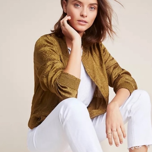 ANTHRO MAEVE 🫒 From Anthropologie - Leopard Print Bomber Jacket - Size XL - Picture 2 of 9